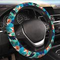 Car Steering Wheel Cover,Tropical Leaves Universal Non Slip Wheel Protector 15 Inch Elastic Car Accessories for Men Women