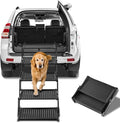 Zendova Extra Wide Dog Stairs for Car - Foldable 5-Step Non-Slip Pet Stairs for Home, Lightweight Dog Steps for Senior & Large Dogs to SUV, Truck, Bed - Supports 250 lbs