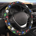 Musical Car Steering Wheel Cover for Women Acoustic Electric Guitars Men Stretch Cloth Anti-Slip Wrap Protector Case Fit Universal Auto Accessories Decor Sweat Absorption 14-15 Inch
