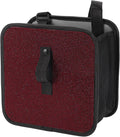 1 Pcs Universal Car Trash Can Hanging 9.1" Length 5.5" Width 9.1" Height Trash Bin Red Black Fabric Rhinestone