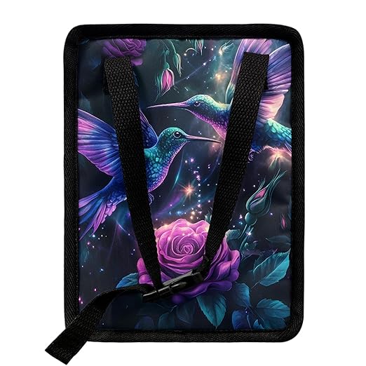 Hummingbird Car Trash Can with Lid Garbage Bag Dustbin Container Purple Rose Waste Basket Storage Pocket Hanging Large Capacity Vehicle Trash Bin