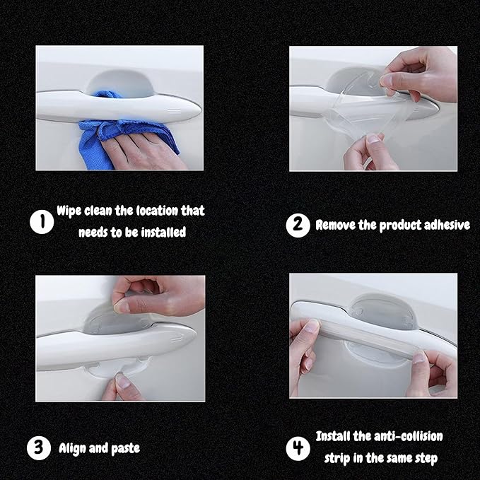 14 PCS Car Door Handle Scratch Protector,Universal Waterproof Anti-Scratches Car Door Cup Protector Transparent 14