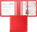 Tavonis Car Registration and Insurance Card Holder，Small Glove Box Organizer for Men and Women，Car and Truck Driver License, Documents, Card Storage Accessories，Red