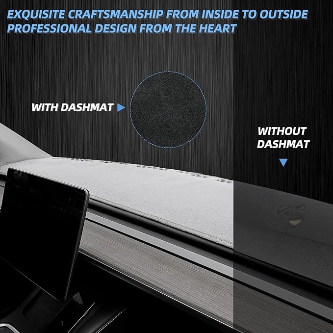 Dashboard Dash Cover Mat Carpet Compatible with 2007-2011 Toyota Camry(Grey)