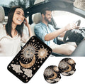 Car Armrest Cover Pads Universal Fashion Cute Auto Center Console Armrest Cover Pad with 2PCS Car Coasters Soft Waterproof Car Armrest Seat Protector for Women, Sun Moon Clouds Stars