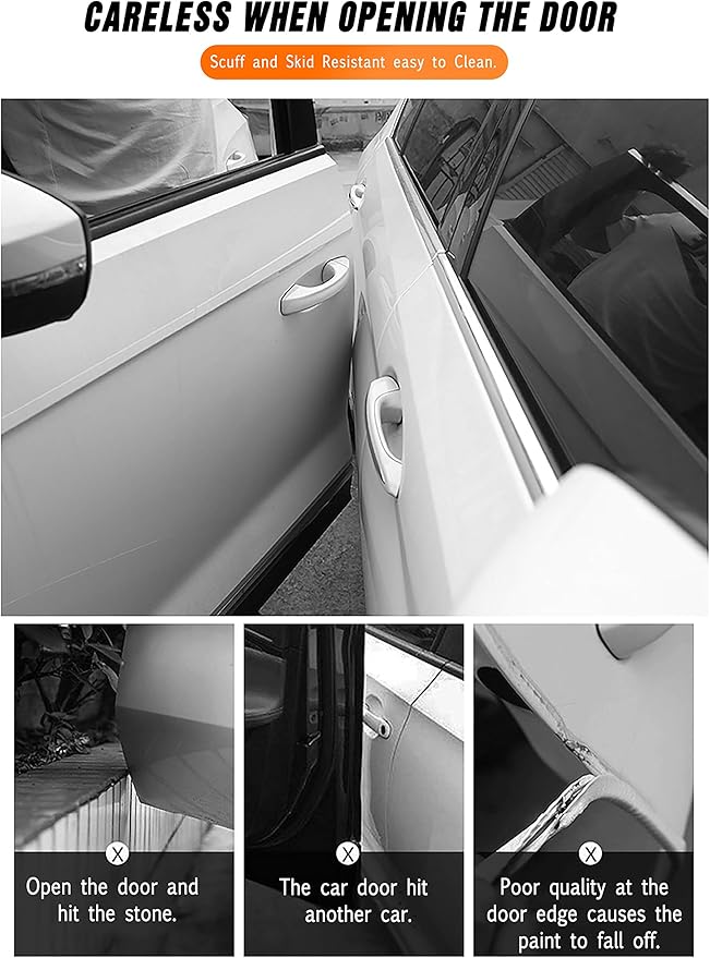 Universal Car Door’s Collision-Proof Strips Car Door Edge Guards Anti-Collision Adhesive Strip Invisible Transparent Bumper, Scratch-Resistant Body, Protect Car Door, Rear Bumper(33Ft x 2.8In)