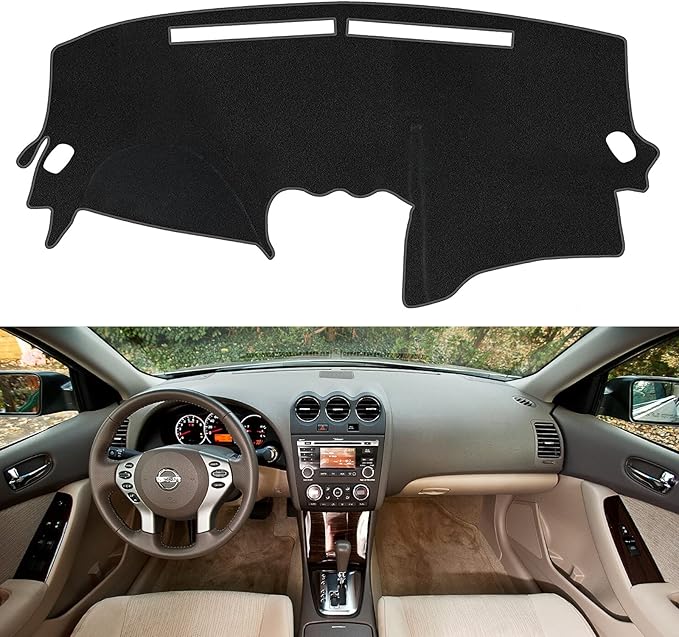 MODIGT Dashboard Dash Cover Mat Pad Fit for Nissan Altima 2007 2008 2009 2010 2011 2012 Nissan Altima Sedan Coupe Non-Glare Sunshield Protector Dash Board Cover Carpet Black