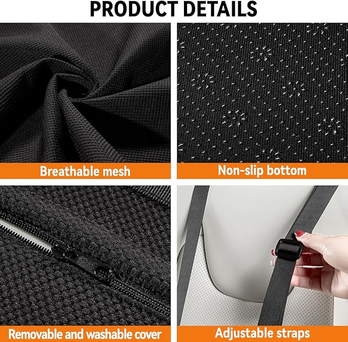 Veitail Lumbar Support Pillow for Car,Back Support for Car Seat Cushion,Adjustable Straps Securely Fixed Car Lumbar Support Pillow for Office Chair (Black)