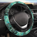 Hawaiian Sea Turtles Oceans Car Steering Wheel Cover for Women Men Stretch Cloth Anti-Slip Wrap Protector Case Fit Universal Auto Accessories Decor Sweat Absorption 14-15 Inch