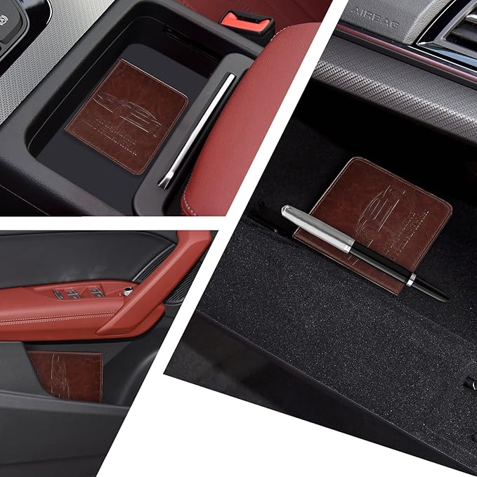 Car Registration and Insurance Holder, Vehicle Glove Box Car Organizer with Magnetic Closure for Documents, Cards, License Car Organization, 1-Pack Dark Brown
