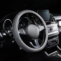 Lord Autofashion Steering Wheel Cover – PU Leather, Non-Slip Rubber Inner, All-Season Comfort – 14.5–15 Inch (Grey 9283)