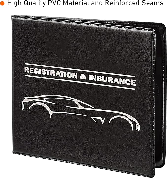CANOPUS Car Registration and Insurance Holder, Car Document Holder, Vehicle Registration and Insurance Card Holder, Wallet for Auto, Trailer, Motorcycle, Truck, Vehicle Paperwork Organizer (2 Pack)