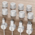 Magnetic Cable Clips 360° Rotation Cord Holder, 12 Pack Cord Organizer 1s Lock Cable Smooth Adjustable Desk Organizers and Accessories, Adhesive Cord Clips for Nightstand,Phone,Wall,Car,Home Office