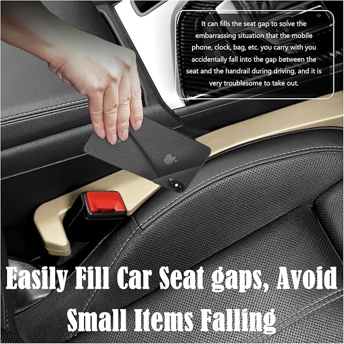 Berylins 2Pcs Car Seat Gap Filler PU Leather, Auto Crevice Catcher Drop Blocker to Fill The Side Seat and Console Gap, Universal Vehicle Interior Accessories for Car, SUV, Truck (Beige)