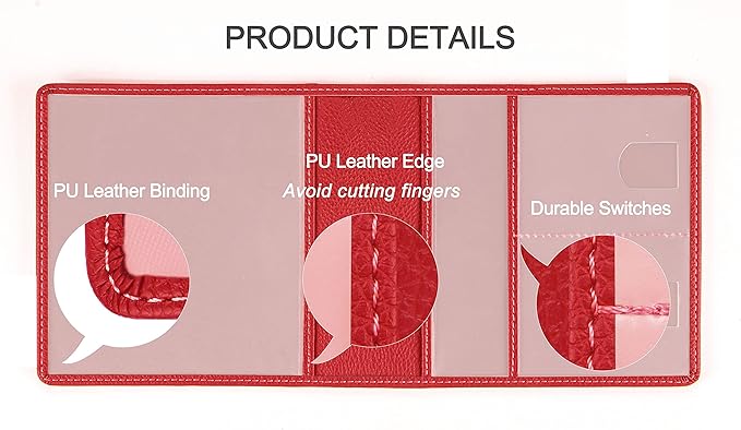 New Fashion Kingdom Car Registration and Insurance Holder, Premium PU Leather Vehicle Glove Box Car Organizer Men Women Wallet Accessories Case for ID, Driver's License - Red