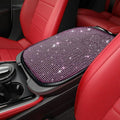 Bling Car Center Console Cover, Car Armrest Cover, Diamond Rhinestone Auto Center Console Cover Protector, Universal Arm Rest Cushion Pads Car Interior Accessories for Vehicles, SUVs (Pink)