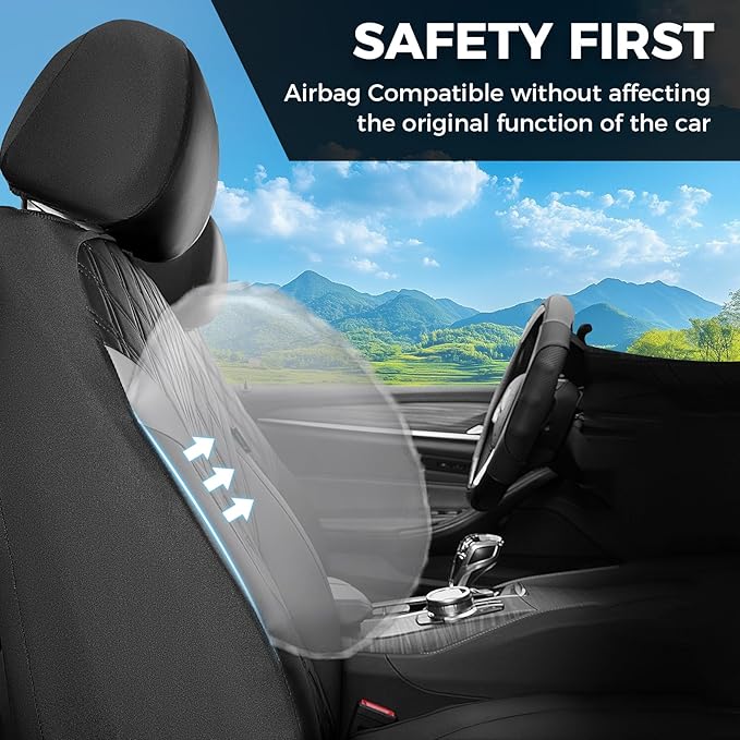 FLORICH Seat Covers, Car Seat Covers Full Set, Waterproof Leather Car Seat Protector, Front and Rear Seat Covers for Cars, Automotive Seat Covers Universal Fit for Most Cars SUV Truck