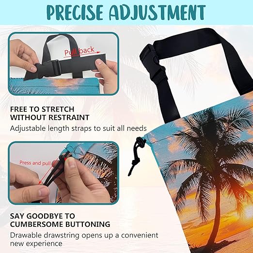 KXWQTRDD Car Garbage Bag Palm Tree Sunset at a Beach Hanging Canvas Car Trash Bag Drawstring Car Back Seat Organizer for Car Back Front Seat Console with Adjustable Buckle