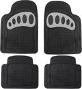 FH Group Automotive Floor Mats - Heavy-Duty Footprint Design Rubber Floor Mats for Cars, Universal Fit Full Set, ClimaProof Floor Mats, Trimmable Floor Mats For Most Sedan, SUV, Truck Floor Mats White
