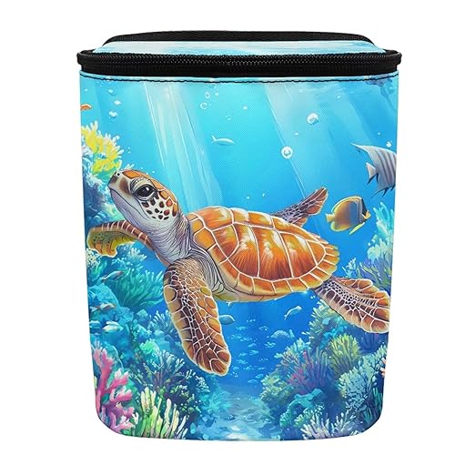 Blue Sea Turtle Car Trash Can Easy Installation Multipurpose Trash Bin for Cars Leak Proof Car Trash Bag Hanging Removable Automotive Accessories Universal Fit for Most Cars,SUV,Sedans