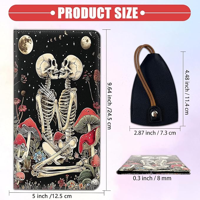 Car Registration and Insurance Card Holder for Women Men, Waterproof PU Leather Glove Box Car Organizer with Magnetic Shut, Vehicle Document Holder for Driver License,Cards, Flower with Skeleton