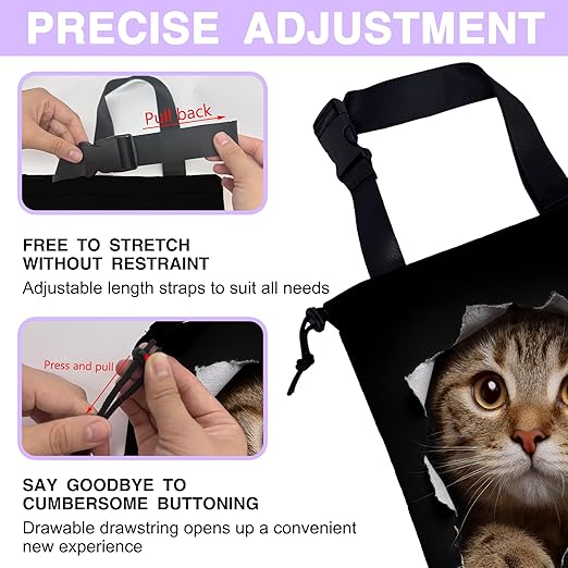 UUCBTAH Car Trash Bag Cat in Black Hole Car Trash Bin Leakproof Waterproof Car Trash Can for Back Seat, Foldable Car Garbage Bag with Adjustable Straps and Drawstring for Car Accessories