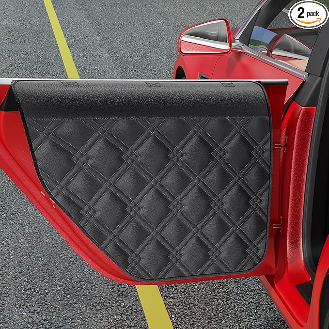 Surfcabin Dog Car Door Protector – 20% Larger Design for Sedans, Family Cars and Small SUVS, 2 Packs Thickened PU Material Waterproof Door Panel Covers, Protects Doors from Dog Scratching