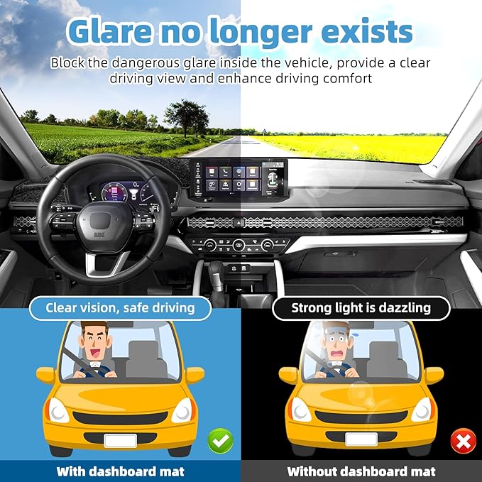 Dash Cover Mat for Honda Accord 2023 2024 2025 2026 Non-Slip Dashboard Cover Mat Sunshade UV Rays Protector Interior Accessories