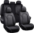 BYXN Car Seat Covers for Jeep Wrangler 2000-2026,Breathable Nappa Leather Car Seat Protector,Full Seat Cover Automotive Seat Cushion with Airbag Compatible(5 Seats,Black)