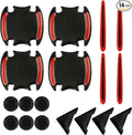 Car Door Protector-Door Handle Shielding Film, Door Dampening Pads, and Door Corner Guards for All Car Models - Noise Reduction & Anti-Scratch Solution (Red)