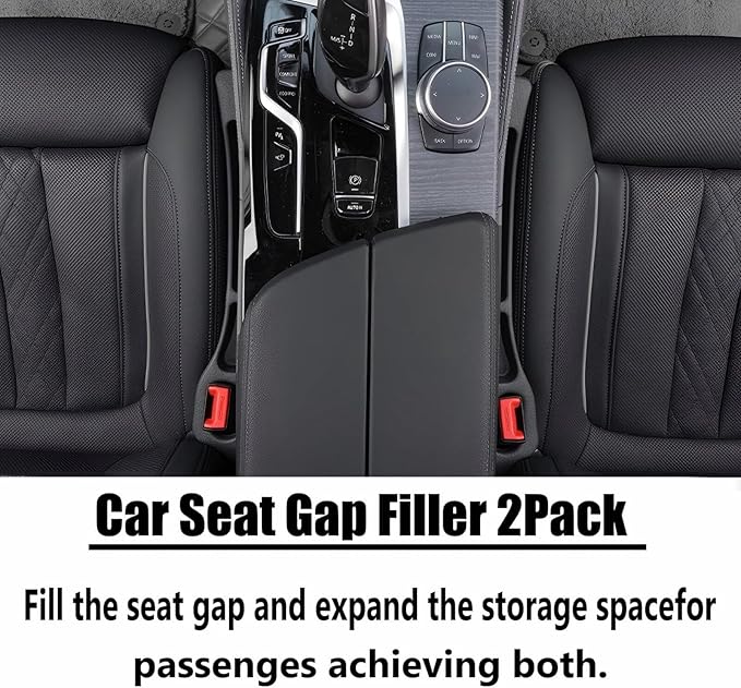 womkvai car seat gap filler, No Drop Seat Guard, Seat Gap Fillers for All Cars, Prevents Items from Falling, Easy to iInstall (Black)