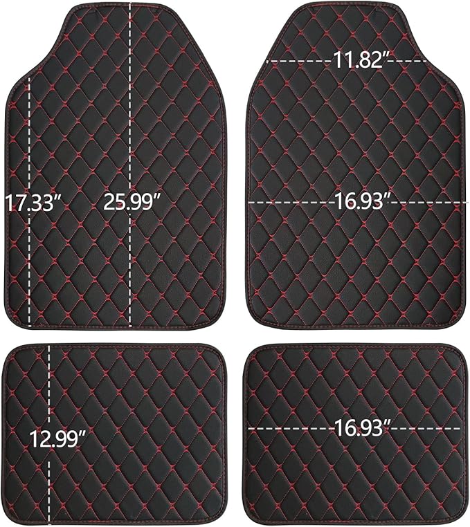 COLINOO Luxury Leather Car Mats Universal Fit Car Floor Mats All Weather Car Mats Full Set for Car SUV Van & Truck