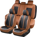 FLORICH Seat CoversFull Set, 5 Seats Universal Seat Covers for Cars, Nappa Leather Auto Seat Protectors, Front and Rear Seat Protector Car Seat Cushions Automotive Vehicle Cover for SUV Pick-up Truck