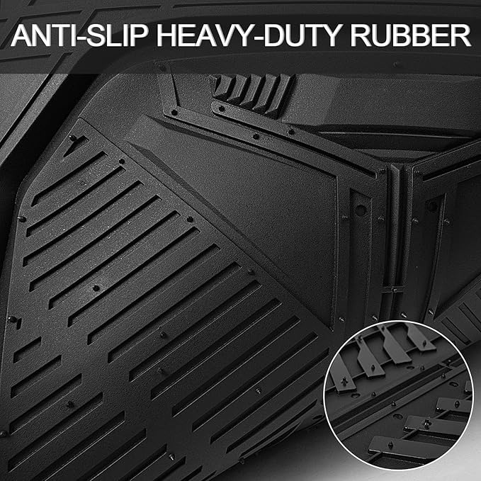 CAR PASS Heavy Duty Rubber Car Mats, Deep Dish Car Floor Mats All Weather, Car Mats Full Set Trim to Fit for Sedans SUVs Trucks, Waterproof Anti-Slip Automotive Mats, Black and Purple (4 Pcs)