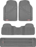 Motor Trend 3-Row Heavy Duty Rubber Floor Mats & Liners for Car SUV Van, Front 2nd & 3rd Row Durable Polymerized Latex Full Interior Protection, Extra-High Ridgeline Design, Gray