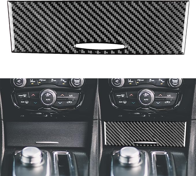 NVCNX Real Premium Carbon Fiber for Chrysler 300 Accessories 2015-2023 2016 2017 2018 2019 2020 2021 2022 S/C/Limited/Touring Car Dash Cigarette Lighter Cap Cover Interior Trim Sticker Decal 1PC