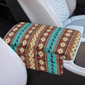 Armrest Cover Center Console Pad for Cars with Pockets, Aztec Horse Cars Interior Accessories for Women Men, Armrest Protector Fit Most Auto Vehicle, SUV, Truck Arm Rest Box