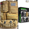 AIAUTOAIEV 7 PACK Tactical Seat back organizer Truck organizer With 6 Detachable Pouches Universal For Car Truck Ford Jeep Military-Grade Heavier Panels With Multi-functional Packs (khaki)