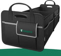Tonmifr 2-Compartment Trunk Organizer & Multi-Compartment Storage Box 600D Waterproof Oxford, with Reflective Strips and 8 Side Mesh Pockets for SUV, Sedan, Minivan- Heavy-Duty Car Organiser(65L)