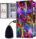 Car Registration Holder, Waterproof PU Leather Vehicle Card Document Glove Box Organizer, Women Interior Auto Accessories Case for Cards, Driver License Car Insurance Holder, Abstract Colored Smoke