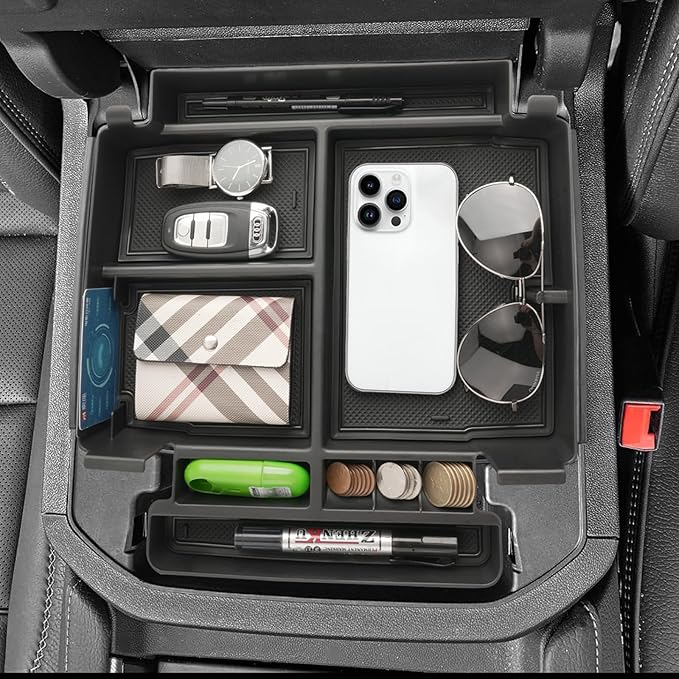 For 2021-2026 Tahoe/Suburban (Premier/High Country) & Yukon (Denali/Denali Ultimate) — Only fit Power Sliding Center Console Center Console Organizer Tray ABS Materials