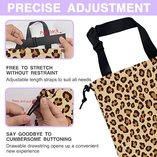 UUCBTAH Car Trash Bag Hanging Brown Leopard Print Car Trash Can for Back Seat Waterproof Car Garbage Can with Adjustable Straps and Drawstring for Car Accessories Vehicle Travelling Camping