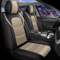YORKNEIC 2 Front Car Seat Covers for Hyundai Sonata 2007-2024 2025 Faux Leather Waterproof Seat Covers Automotive Seat Protectors Cushions with Airbag Compatible(2 Front Seat,Black&Beige)