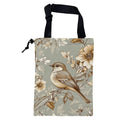 KXWQTRDD Car Garbage Bag Vintage Bird and Floral Hanging Canvas Car Trash Bag Drawstring Car Back Seat Organizer for Car Back Front Seat Console with Adjustable Buckle