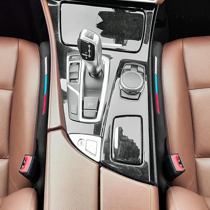 Nosxxus Sports Style Leather Car Seat Gap Filler Spacer Universal Seat Gap Filler Plug Compatible with BMWSeries M1 M3 M5 X1 X5 X6 Z4 3 5 7 Series Console Stop Things from Dropping