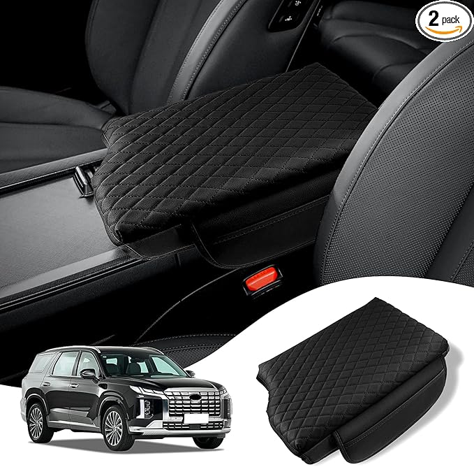 Custom Fit for Center Console Cover Palisade 2019-2024 2025 2026 Armrest Cover Center Console Pad Interior Accessories Car Armrest Seat Box Cover Protector with Pockets Storage Bag