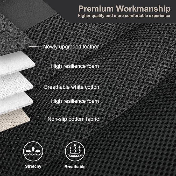 GIANT PANDA Fit Kia Sportage Forte Telluride Sorento Seltos Soul K5 NIRO Carnival Front Car Seat Cover, 3D Air Mesh Breathable Seat Protector (Black 2-Pack)