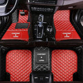 Custom Making Car Floor Mats Compatible for 2000-2025 All Mode Sedan SUV Sports Car Full Coverage Cute Pads Protection Non-Slip Leather Floor Liners (Red+Black Edge)