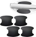 gunhunt 4 PCS Car Door Handle Scratch Protectors, Carbon Fiber Handle Cover Anti Scratch Stickers, Door Handle Cups Protective Film Bowl Sticker (Black)