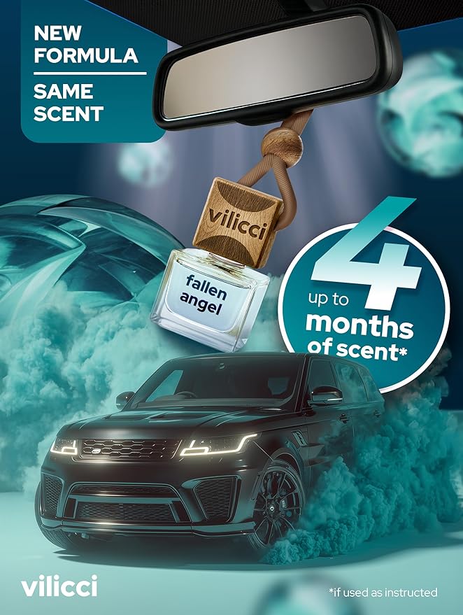 Vilicci Fallen Angel Car Air Freshener – Long Lasting Car Diffuser | Vegan & Cruelty-Free Oil Ingredients | Refreshing & Odor Eliminating Car Perfume | Lasts up to 120 Days